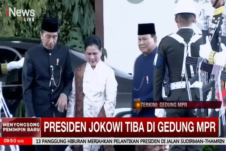 Prabowo Sambut Jokowi pada Gedung Nusantara Jelang Pelantikan Presiden-Wakil Presiden