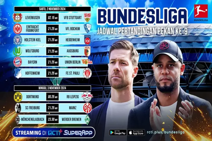 Jadwal Streaming Bundesliga Pekan ke-9 pada RCTI+ SuperApp