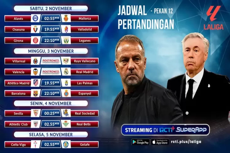 Jadwal Streaming La Kompetisi Pekan ke-12 dalam RCTI+ SuperApp