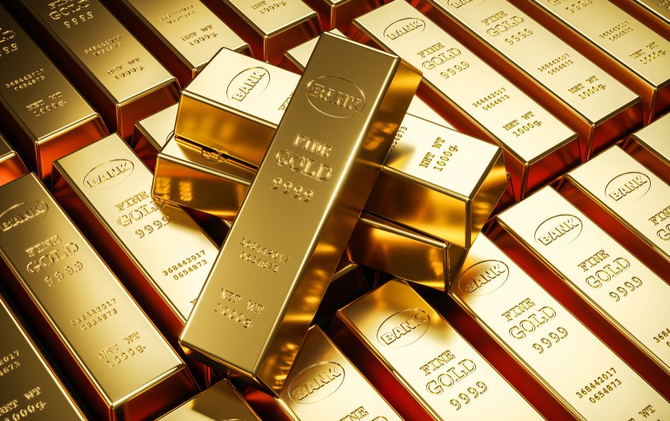 Gold,Bars,In,Bank,Vault.,Storage.,3d,Render